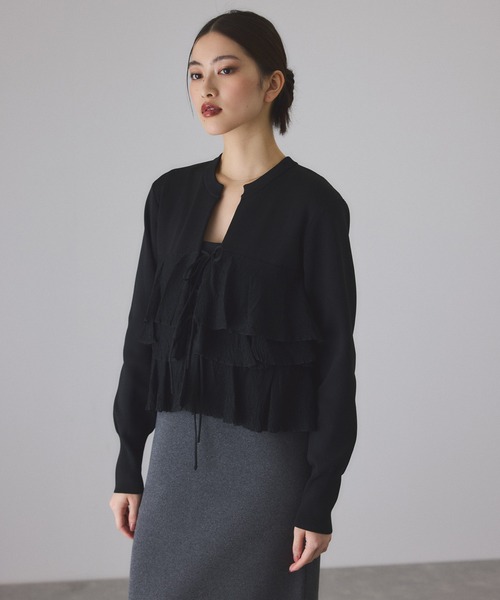 ADAM ET ROPE'（アダムエロペ） カーディガン 「サステナブル」フリル