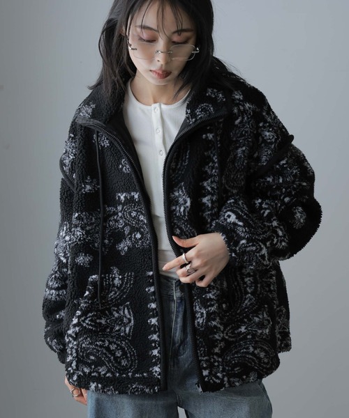 Girly Doll（ガーリードール） コート アウター ペイズリー柄フリース