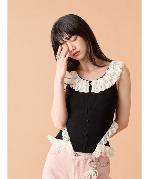 LILY BROWN（リリーブラウン） ニット セーター 2wayレースフリル