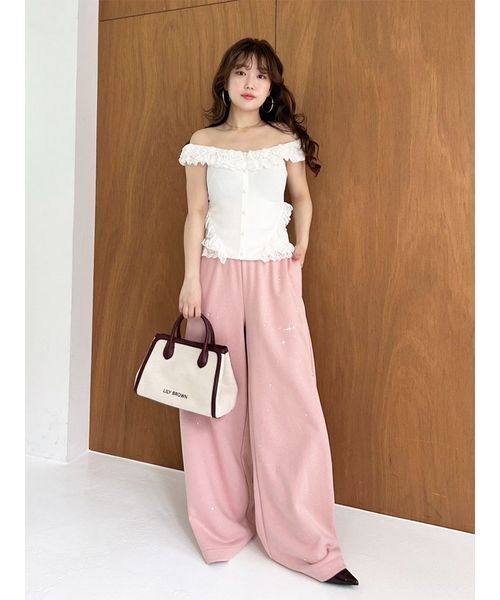 LILY BROWN（リリーブラウン） ニット セーター 2wayレースフリル