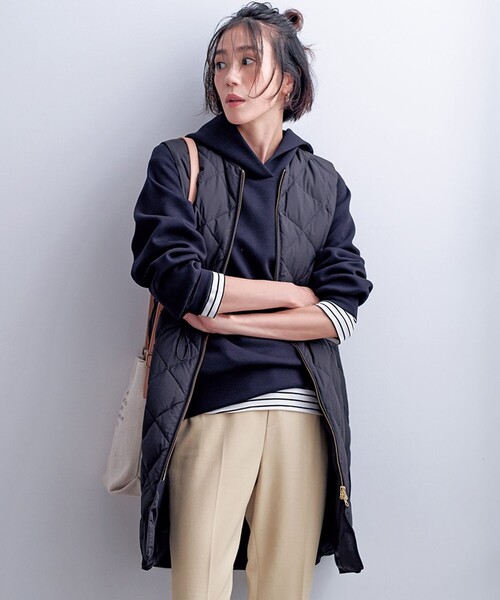 Danton（ダントン） ワンポイントダウンベスト 34 ブルー レディース