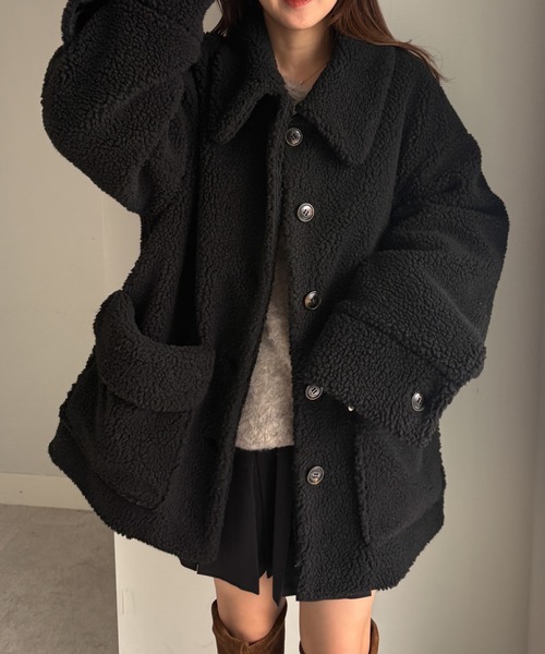 RANAN（ラナン） コート アウター ステンカラーボアミドルコート