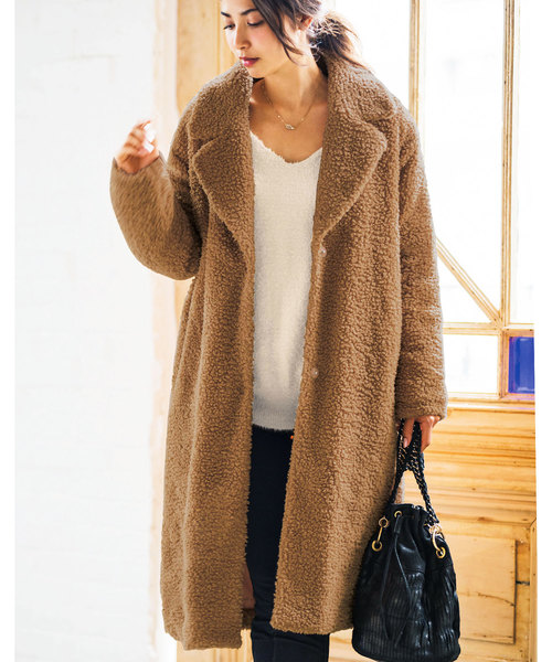 GeeRA（ジーラ） コート チェスターコート 総ボアロングチェスター