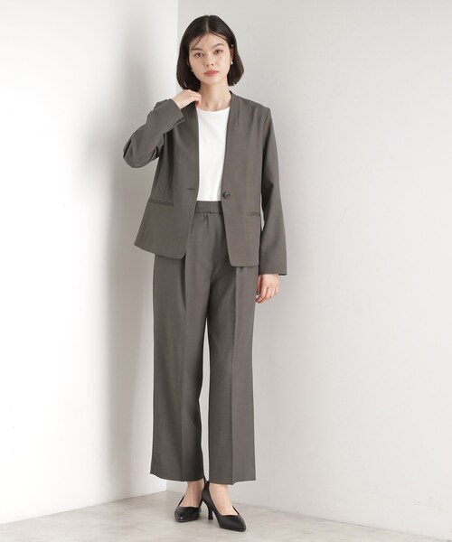 THE SHOP TK ジャケット ノーカラージャケット 「セットアップ可」ノー