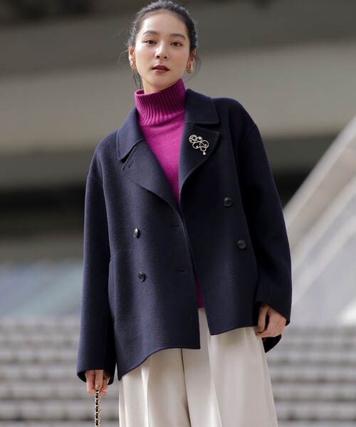 組曲（KUMIKYOKU） コート アウター ダブルブレストリバー コート