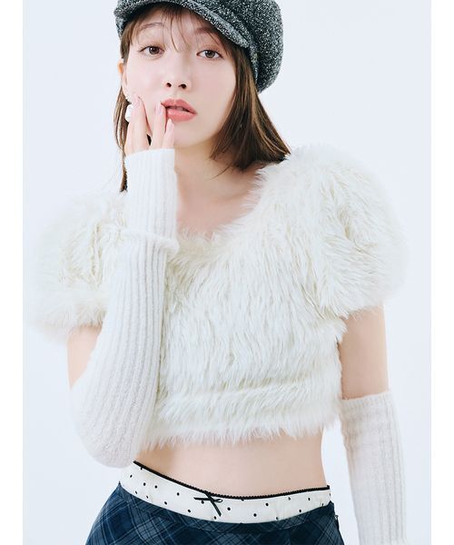 LILY BROWN（リリーブラウン） ニット セーター アームウォーマー付き