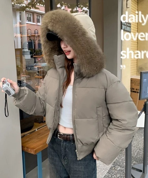 CELENA BEATS ダウンコート ダウンジャケット ファー付きショート