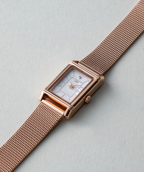 ete（エテ） 腕時計 ソーラーウォッチ スクエア メッシュベルト