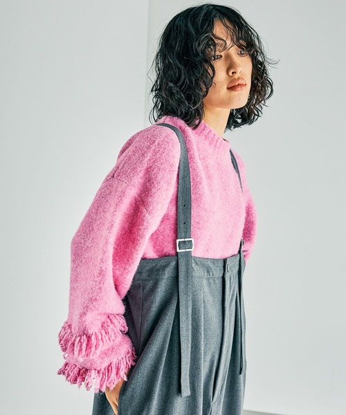 LEPSIM（レプシィム） ニット セーター 3.5ゲージ袖フリンジプル