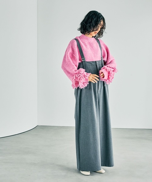 LEPSIM（レプシィム） ニット セーター 3.5ゲージ袖フリンジプル