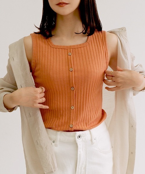 CLOTHY タンクトップ ノースリーブ 「ブラ紐もナチュラルに隠せる