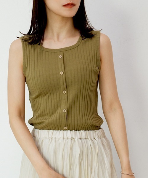 CLOTHY タンクトップ ノースリーブ 「ブラ紐もナチュラルに隠せる