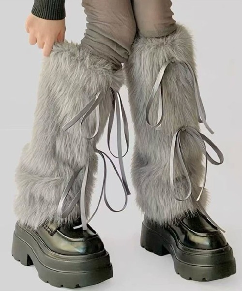 レッグウォーマー やさしく包むフェイクファーレッグウォーマー