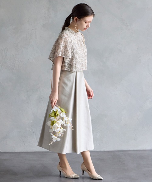 AIMER（エメ） ドレス レースブラウス付2WAYシャンタンフィット