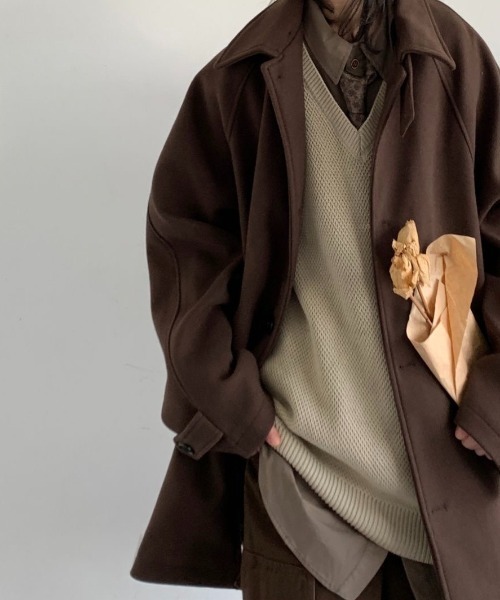 FreeZone ステンカラーコート コート 2WAYオーバーサイズメルトン