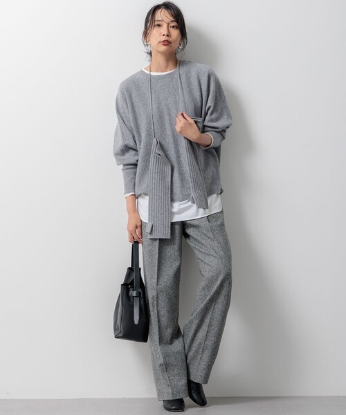 ニット セーター 「洗える」ピュアカシミヤ ドルマンスリーブ