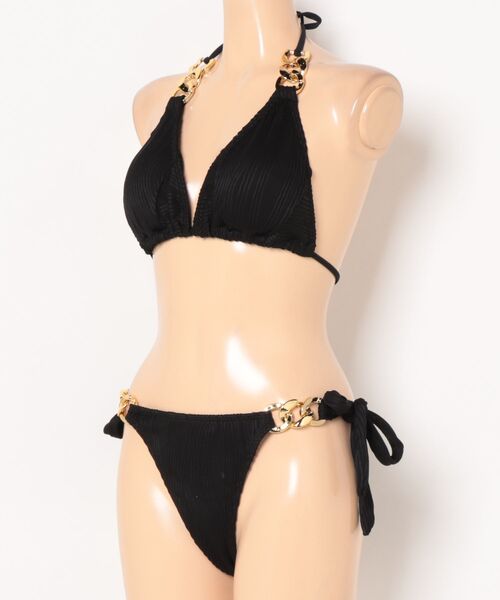 おしゃれスタ 水着 「MKTM select」プリーツ×ゴールドパーツリボン