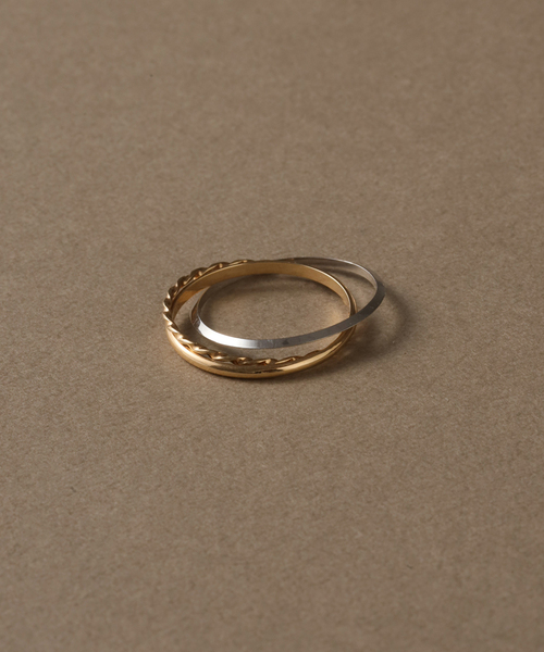 Lilas 指輪 リング バイカラー3連リング K10 レディース : ZOZOTOWN