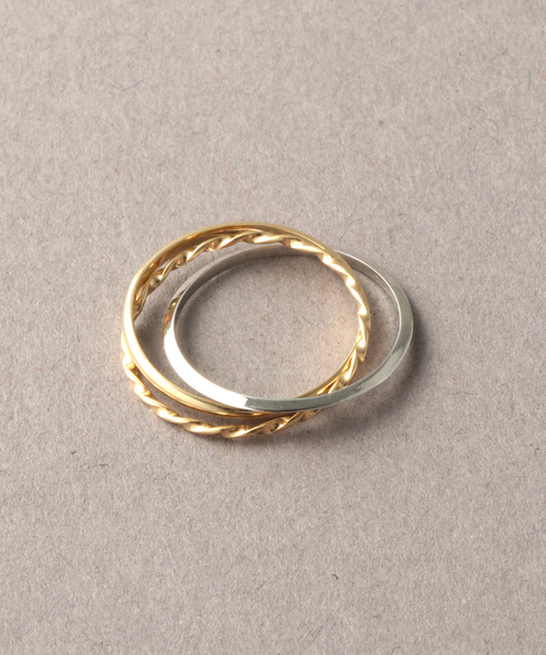 Lilas 指輪 リング バイカラー3連リング K10 レディース : ZOZOTOWN