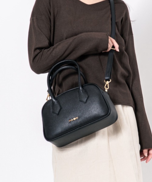 ハンドバッグ 「PULICATI/プリカーティ」2WAY レザー ミニボストン