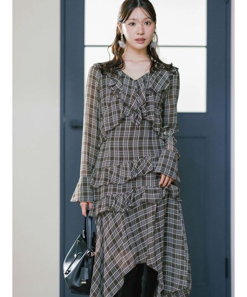 MERCURYDUO（マーキュリーデュオ） ワンピース ラッフルイレヘムロング