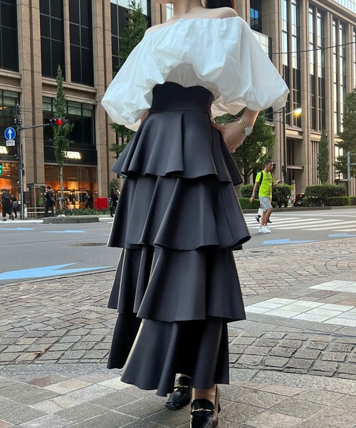 JUNOAH（ジュノア） スカート コルセットデザインフリルスカート