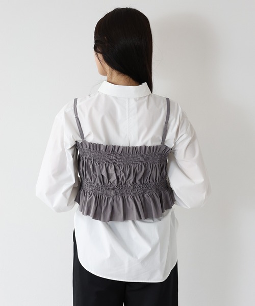 J by blue（ジェイバイブルー） キャミソール シャーリングビスチェ