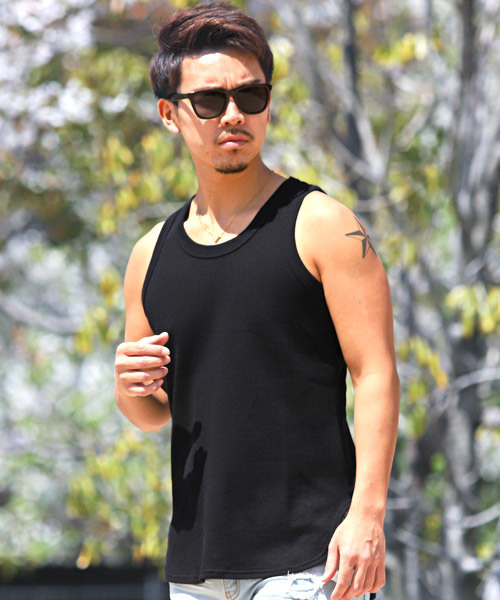 LUXSTYLE（ラグスタイル） タンクトップ ワッフルタンクトップ メンズ