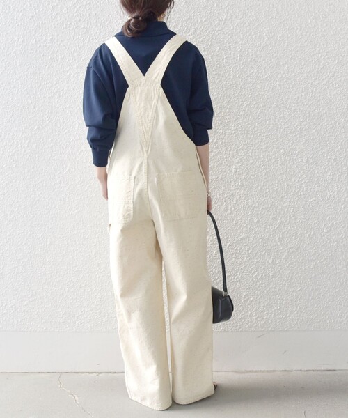 SHIPS any サロペット オーバーオール any:「洗濯機可能」ネップ