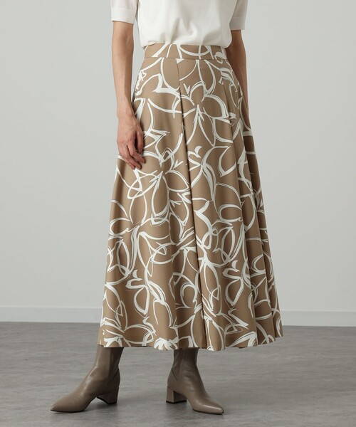 ANAYI（アナイ） スカート ウールトロピカルプリントアシメタック