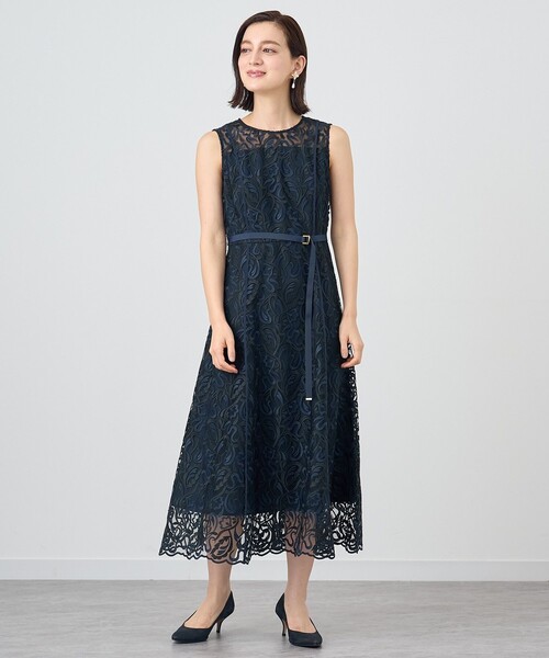 ANAYI（アナイ） ワンピース リーフエンブロイダリーフレア ワンピース