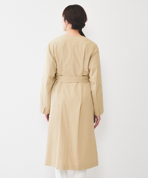 UNTITLED（アンタイトル） ノーカラーコート コート 「撥水」コットン