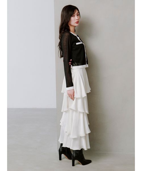 SNIDEL（スナイデル） スカート サテンナローティアードスカート