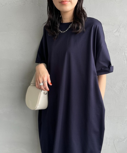mizuiroind（ミズイロインド） 半袖ワンピース F ネイビー レディース