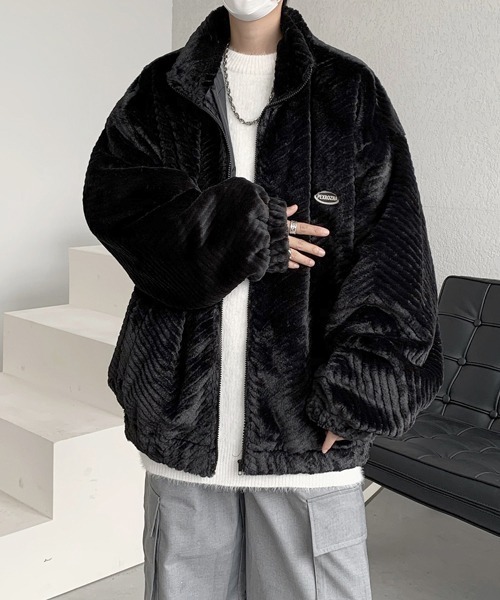 ブルゾン アウター 「FVLMEN」onepoint boa zip Jacket/ワンポイント