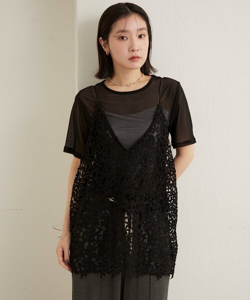 Omekashi（オメカシ） キャミソール レースオーバーキャミソール