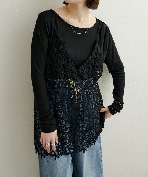 Omekashi（オメカシ） キャミソール レースオーバーキャミソール