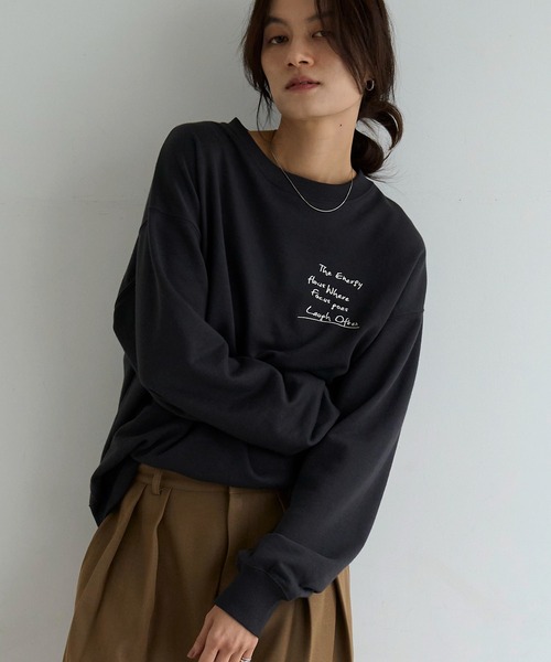 meilmada トレーナー スウェット メッセージロゴ刺繍スウェット