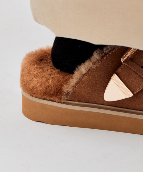 MOHI（モヒ） サンダル ファーデザイン ボリュームソール ムートン