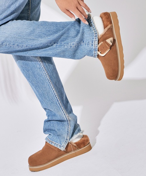 MOHI（モヒ） サンダル ファーデザイン ボリュームソール ムートン