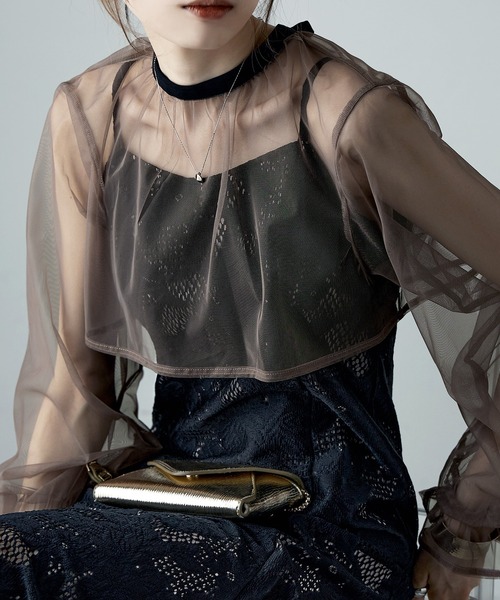 etoll.（エトル） ドレス 3wayシフォンボレロ＆レースキャミドレス