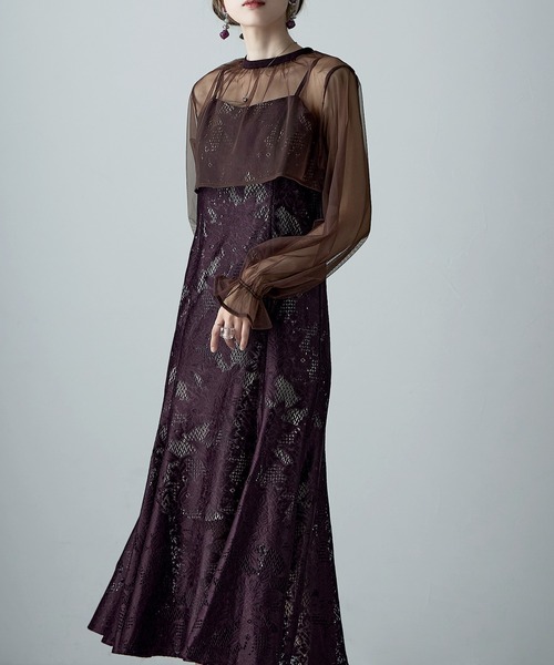 etoll.（エトル） ドレス 3wayシフォンボレロ＆レースキャミドレス