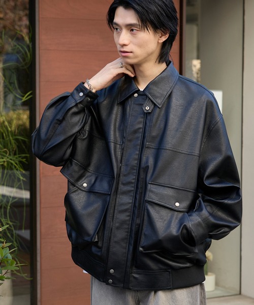 TOMORROWLAND（トゥモローランド） レザージャケット 46 ブルー メンズ