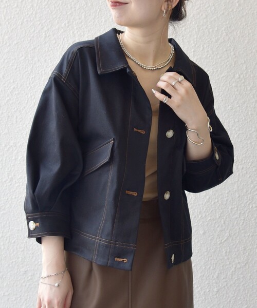 SHIPS any ブルゾン アウター any:「洗濯機可能」チノ ステッチ