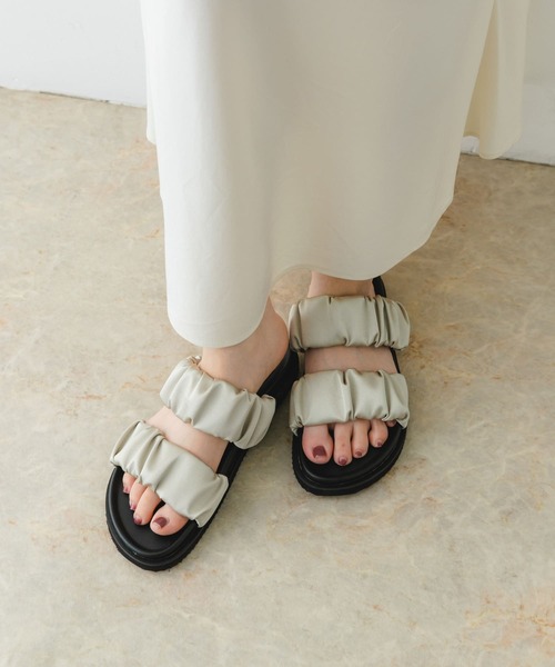 RODE SKO（ロデスコ） サンダル ギャザースライドサンダル レディース