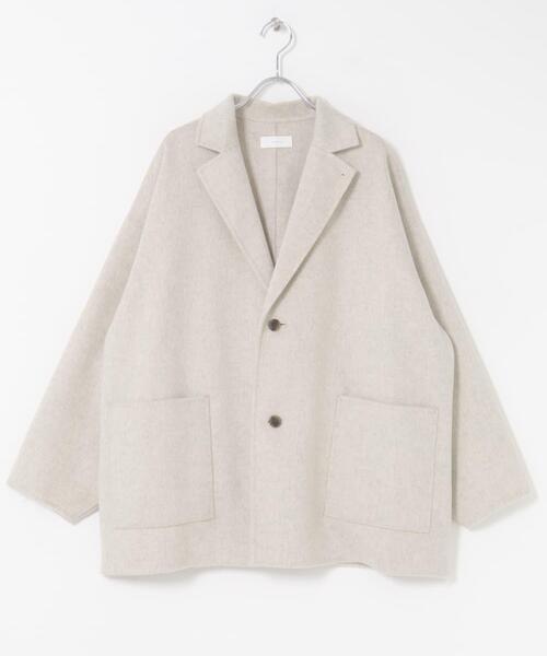 かぐれ コート アウター ウールテーラードショートコート レディース