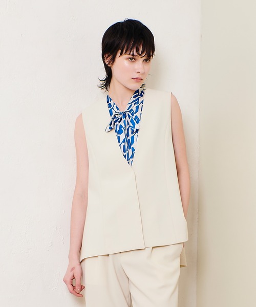 allureville（アルアバイル） ベスト ジレ ダブルクロスドレープジレ