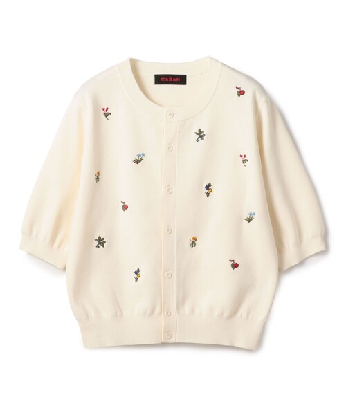 CABaN（キャバン） カーディガン GREEN SHOWER エンブロイダリーハーフ
