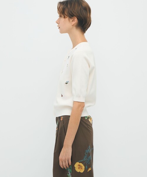 CABaN（キャバン） カーディガン GREEN SHOWER エンブロイダリーハーフ