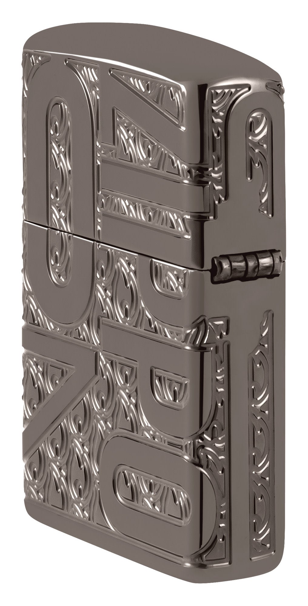 Zippo Reverse Carve Zippo Design Armor® Black Ice® Windproof